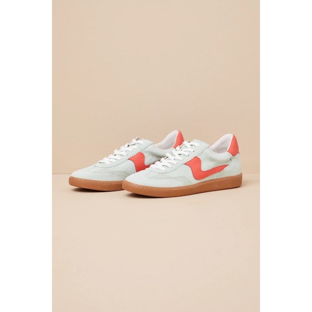 NWOT Dolce Vita Notice Pear Suede Leather Color Block Lace-Up Sneakers Size 6.5